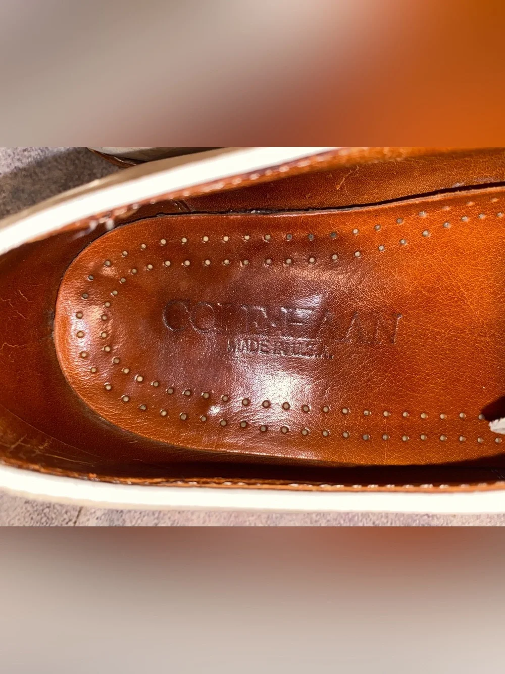 Vintage Cole Haan Made In USA White Bucks Leather Nubuck Derby Shoes Prep Ivy 11